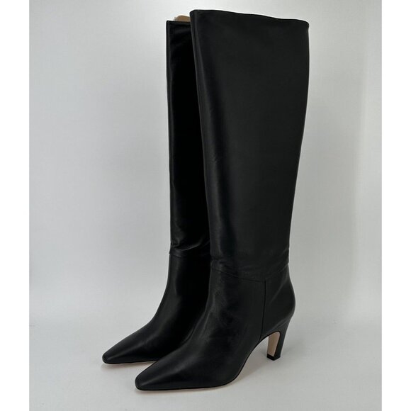 Everlane The Knee-High Banana Heel Boot in Black Leather sz...
